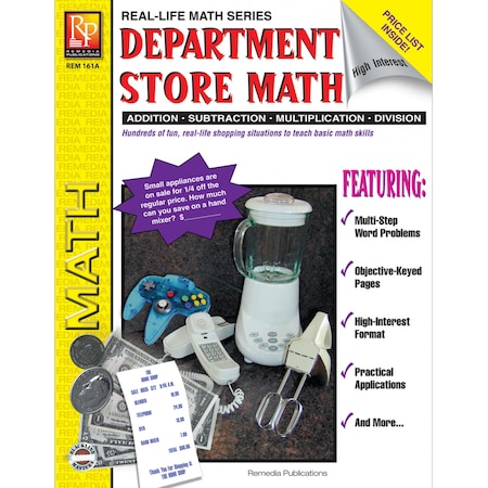 Remedia Publications Department Store Math Activity Book, Grades 4-8 161A